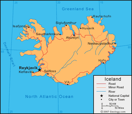 stadte karte von island